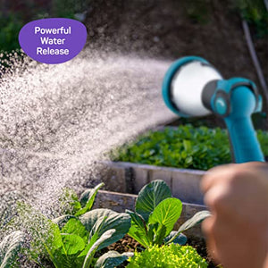 Hose Nozzle [Blue] Heavy Duty Sprayer With 10 Adjustable Watering Patterns - Thumb Control Design, Comfortable Ergonomic Grip, Garden for Plants & Lawns. Fun Showers/Cleaning