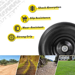 Tire Flat Free 14.5 Upgraded 4.00-6 Pneumatic Tire and Wheel, 13'' Residential Wheelbarrow Tires Replacement, Air Filled Wheel Assemblies with 5/8" and 3/4" Center Bearin (1, black)