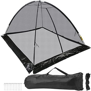 Happybuy Pond Cover Dome, 10x14 FT Garden Pond Net, 1/2 inch Mesh Dome Pond Net Covers with Zipper and Wind Rope, Black Nylon Pond Netting for Pond Pool and Garden to Keep Out Leaves