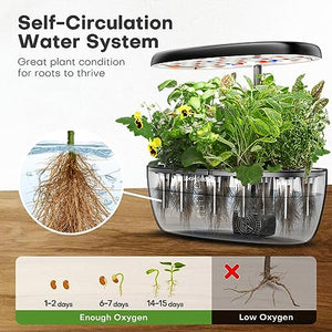 Indoor Garden Hydroponics Growing System: 12 Pods Plant Germination Kit Herb Garden Kit Growth Lamp Countertop with LED Grow Light Hydrophonic Planter Grower Harvest Vegetable Lettuce