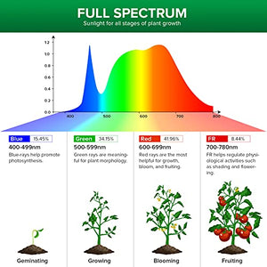 SANSI LED Grow Light Bulb for Seeds and Greens, Full Spectrum 10W Grow Light (150 Watt Equiv) with Optical Lens for Indoor Plant, High PPFD, E26 Base, 3-Pack