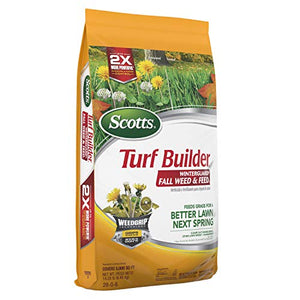 Scotts Turf Builder WinterGuard Fall Weed & Feed3, Weed Killer Plus Fall Fertilizer, 5,000 sq. ft., 14.29 lbs.
