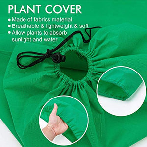 HHTHH 3 pcs Green Frost Plant Cover 63"x39" Freeze Protection Bag for Shrub Fruit Trees Rose Bush in Winter (Material 60g/m²)