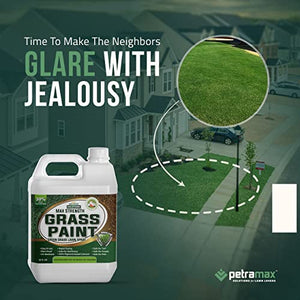 PetraTools Grass Paint Max Strength, Green Grass Lawn Spray for Dead & Dormant Lawn Paint, Green Lawn Spray, Grass Paint for Lawn, Lawn Spray Paint, Long-Lasting Concentrate Green Dye for Lawn (32oz)
