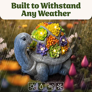 Grandma Gifts, Large Solar Garden Statues Outdoor - Turtle Gifts for Grandma from Granddaughter, Solar Turtle Statue Garden Decor, Grandma Gift for Christmas, Outdoor Decorations for Patio Backyard