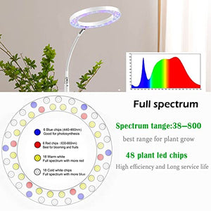 yadoker Grow Light with Stand, LED Plant Light for Indoor Plants, Full Spectrum Grow Lamp, 8/12/16H Timer, 10 Dimmable Levels, 7 Switch Modes, Adjustable Tripod Stand 15-66 inches