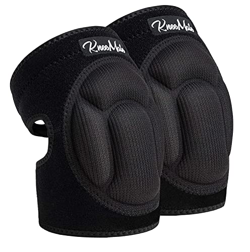 KneeMate Knee Pads for Garden, Unisex-Adult, Suitable for Gardening, House Cleaning, Construction Work, Flooring Kneepads with Thick EVA Foam Padding, Comfortable Kneeling Cushion for Floors Cleaning Scrubbing, Volleyball, Black