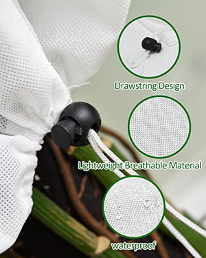 EAONE 12 Pack Plant Covers Freeze Protection, 32x 47'' Winter Frost Blankets for Outdoor Plants Reusable Plant Protector Drawstring Bags for Cold Frost Freeze Sun Protection Bird Insect Prevention