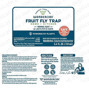 Wondercide - Fruit Fly Trap for Kitchen, Home, and Indoor Areas - Fruit Fly Killer - Pet and People Safe - Made in USA & Plant Based - 5.4 oz - 2 Pack