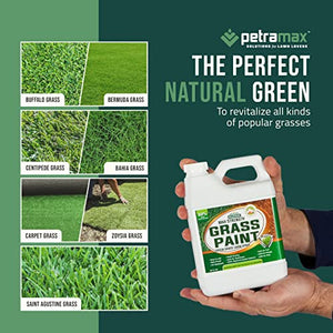 PetraTools Grass Paint Max Strength, Green Grass Lawn Spray for Dead & Dormant Lawn Paint, Green Lawn Spray, Grass Paint for Lawn, Lawn Spray Paint, Long-Lasting Concentrate Green Dye for Lawn (32oz)