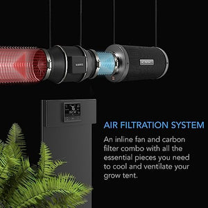 AC Infinity Air Filtration PRO Kit 6”, CLOUDLINE PRO Inline Fan with Temperature Humidity WiFi Controller, Carbon Filter Ducting, Cooling Ventilation System for Grow Tents, Hydroponics, Indoor Gardens