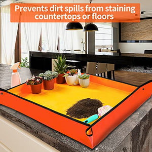 Large Repotting Mat for House Plants Transplanting and Potting Soil Mess Control, Unique Gardening Gifts for Women & Men Mom Birthday Gift Plant Lover Gifts Plant Lady Gifts