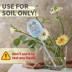 【Upgraded 】 4-in-1 Soil Moisture Meter, Soil Ph Meter, Soil Tester for Moisture, Light,Nutrients, pH,Soil Ph Test Kit, Great for Garden, Lawn, Farm, Indoor & Outdoor Use ，No Battery Required（Blue)
