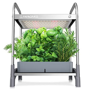 FAFAGRASS Hydroponics Growing System 12 Pods Stackable Indoor Garden with 6L Removable Tank, Hydroponic Garden with Aeration Pump, 17’’ Height Smart Indoor Herb Garden with Grow Light for Kitchen