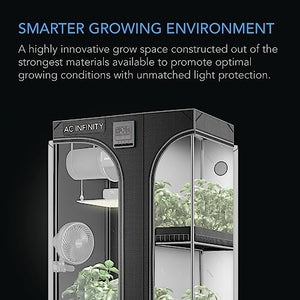 AC Infinity CLOUDLAB 743D 2-in-1 Advance Grow Tent, 48”x36”x72” Thickest 1 in. Poles, Highest Density 2000D Diamond Mylar Canvas, 4x3 for Hydroponics Indoor Growing