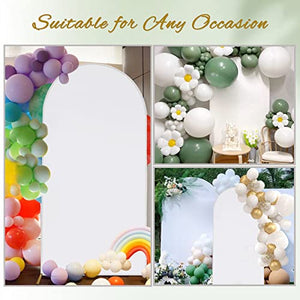 Spandex Fitted Arch Backdrop Cover Chiara Backdrop Cover,2-Sided Wedding Arch Cover for Wedding Ceremony Birthday Party Baby Shower Banquet Decoration (3.3 x 6.6 ft, White)