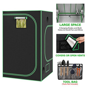 Nova Microdermabrasion 48'' x 48''x 80'' Grow Tent, 4'x4' Indoor High Reflective Mylar Hydroponic Growing Tent Room with Observation Window and Floor Tray for Plant Fruit Flower Veg