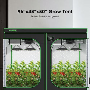 VIVOSUN S848 4x8 Grow Tent, 96"x48"x80" High Reflective Mylar with Observation Window and Floor Tray for Hydroponics Indoor Plant for VS4000/VSF4300