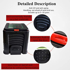Large Composting Tumbler, 115 Gallon Farm Composter, Oversized Outdoor Trash Can, Big Yard Waste Bins with Multi Vent, Garden Compost Bin with 4 Door