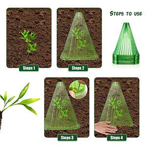 35 Pack Garden Cloches for Plants, Reusable Plastic Small Plant Protector Seedling Protector to Protect Plants from Frost, Birds, and Snail Damage Increase The Survival Rate of Seedlings (Style 1)