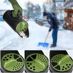 PERSZEN Seed Spreader Hand Held, Hand Spreader Lawn and Garden for Fertilizer Grass Seed Salt Ice Melt Earth Food, Seed Shaker with Multiple Adjustable Opening Sizes for All Purpose, Up to 80 Oz