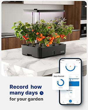 iDOO WiFi 12 Pods Hydroponics Growing System with APP Controlled, Indoor Garden with Pump System, Auto-Timer Smart Garden, Grow Light for Home Kitchen Gardening