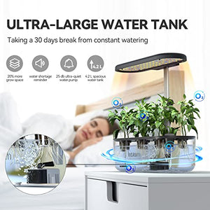 inbloom Hydroponics Growing System 10 Pods, Indoor Herb Garden with LEDs Full-Spectrum Plant Grow Light, Water Shortage Alarm, Automatic Timer, Height Adjustable, Ideal Gardening Gifts for Women