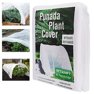 punada Plant Covers Freeze Protection, 8Ft x 24Ft Plant Cover for Winter Frost Cloth Plant Freeze Protection Frost Cover Blanket Row Cover for Vegetables Raised Beds Cold Weather(Frame not Include)