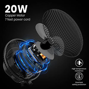 CANNABMALL Clip On Fan for Grow Tents 6 Inch Oscillating Fan with Adjustable Grip Clip and 2-Speed Options, Strong Airflow, Humidity Resistant Motor, Quiet Hydroponics Circulation Cooling (Black)