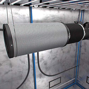 TerraBloom 4” Grow Tent Ventilation Combo - Latest model 4” EC Duct Fan, 4”x12” Premium Activated Air Carbon Filter and 4” x 8 Ft Lightproof ducting For Small And Medium Growing Tents