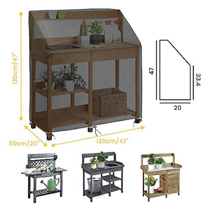 RitPin Outdoor Garden Potting Bench Table Cover Waterproof, 47" L x 20" W x 47" H