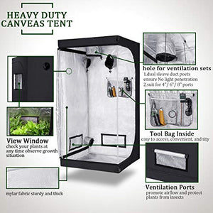 Growtent Garden 96”x96”x80” Grow Tent, Reflective 600D Mylar,Hydroponic Grow Tent with Observation Window and Floor Tray for Indoor Plant Growing