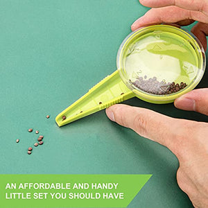 Gostur Sowing Seed Dispenser Hand Tool, 6 Pack Handheld Garden Seeder Sower Planter with 5 Dial Settings, Ideal for Small Seeds of Flowers, Vegetables, Outdoor/Indoor（ Light Green）
