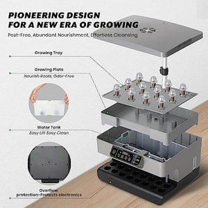 iFarm Hydroponics Growing System 28 Pods Indoor Garden, App Control 35W Grow Light,Plants Germination Kit,Water Shortage Alarm,Silent Pump Automatic Herb Garden(Lettuce Seeds) for Family
