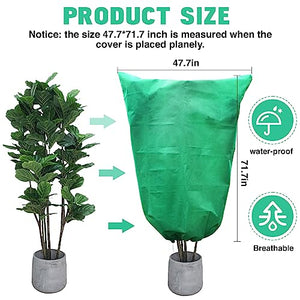 GonLei 2 Packs Plant Covers Freeze Protection 47.7" X 71.7" Large Frost Blankets for Plants Frost Cloth Plant Freeze Protection Tree Covers Freeze Protection Covers Bags with Zipper Drawstring