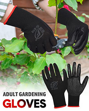 Honeydak 36 Pairs Gardening Gloves for Men Women Breathable Rubber Coated Garden Gloves Men Safety Work Gloves (Red, Black)