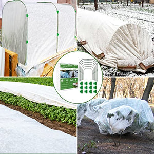 WYRJXYB Plant Covers Freeze Protection Kit 10 x 30Ft with 6Pcs Garden Hoops & 18 Clip-Frost Cloth Plant Blankets Floating Row Cover for Outdoor Plants Raised Bed Greenhouse Winter Frost Sun Protection