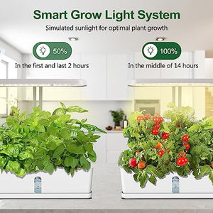 Indoor Garden with Plant Grow Light: Hydroponics Growing System 10 Pods - Home Garden Starter with Smart Pump - House Kitchen Gift for Vegetable Flower