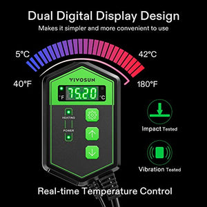 VIVOSUN 10"x 20.75" Seedling Heat Mat and Digital Thermostat Combo Set, UL & MET-Certified Warm Hydroponic Heating Pad for Germination, Indoor Gardening, Greenhouse