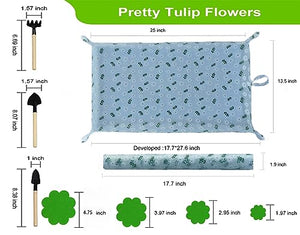 Oraony Potting Mat for Indoor Plants with Tools, Waterproof Clear Transplanting Foldable Planting Mat 17.7x27.6 for Mess Control, Portable Gardening Mat Tray Unique Gift for Plant Lovers