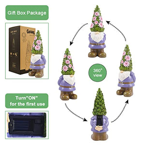 Nacome Solar Gnome Statue for Garden Decor - Dwarf Sculpture for Home Decorations Indoor/Outdoor Patio Lawn Ornament, Balcony/Yard Decor,Garden Gifts for Mom/Grandma/Women