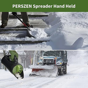 PERSZEN Seed Spreader Hand Held, Hand Spreader Lawn and Garden for Fertilizer Grass Seed Salt Ice Melt Earth Food, Seed Shaker with Multiple Adjustable Opening Sizes for All Purpose, Up to 80 Oz