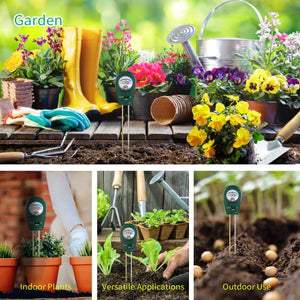 Sanhezhong Soil Moisture/PH/Fertility Meter,Soil Test kit,Soil Probe,Soil Tester Tool for Garden Farms, Lawns, Potted Plants,Indoor Outdoor, Promote Plants Healthy Growth (Green)