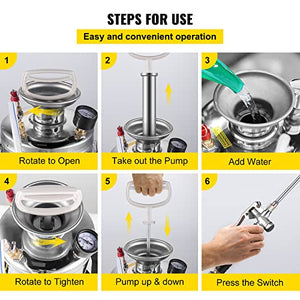 Happybuy 2 Gallon Stainless Steel Sprayer, 20" Wand & 3FT Reinforced Hose, Hand Pump Sprayer with Pressure Gauge, Safety Valve & Adjustable Nozzle, Garden Weed Sprayer for Lawn, Gardening &Sanitizing1