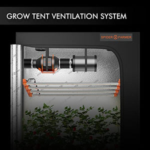 Spider Farmer 4 Inch Inline Duct Fan with Speed Controller, 205 CFM EC Motor Quiet Ventilation Exhaust Fan for Heating Cooling Booster, Grow Tents, Hydroponics, for Growing and Planting