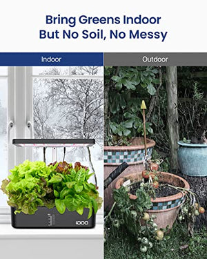 iDOO Hydroponics Growing System Kit 12Pods, Indoor Garden with LED Grow Light, Loved Gift for Green Thumbs Christmas, Built-in Fan, Auto-Timer, Adjustable Height Up to 11.3" for Home, Office