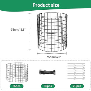 Keten 5 Pack Plant Protector from Animals, 15pcs Metal Mesh to Keep Animals Out, 13.7'' Dia x 13.7'' H Plant Cages, Garden Protection Bunny Barricades from Chicken Squirrels for Flowers & Vegetables…