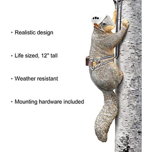 WHAT ON EARTH Climbing Squirrel Figurine - Garden Decor for Outside, Yard Art Squirrel Gifts, Funny Tree Climber Statue Outdoor Decor