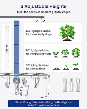 iDOO WiFi Hydroponics Growing System, Indoor Gardening System with LED Grow Light, APP Controlled Auto-Timer, Pump System, Smart Garden for Home Kitchen Gardening, 8 Pods, Height Up to 13.6"