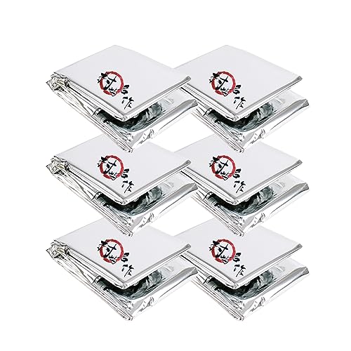 OTYFGHD 6 Pack Large High Silver Reflective Mylar Film, 51 x 82 inches, High Reflectivity, Keep Warm, Effectively Increase Plants Growth, Perfect for Marathon, Camping, Outdoor Survival